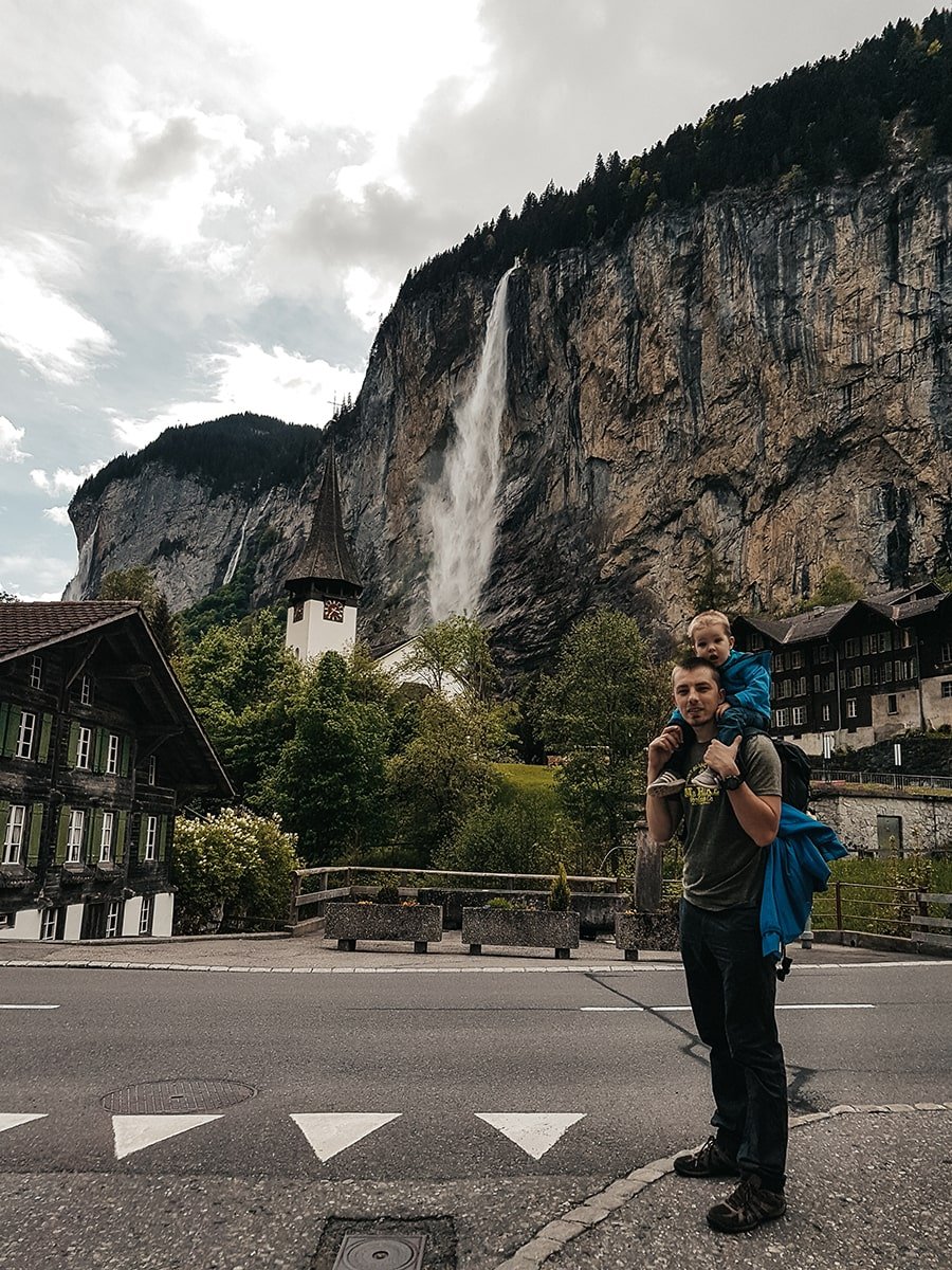 My brother and nephew and the Staubbach waterfall