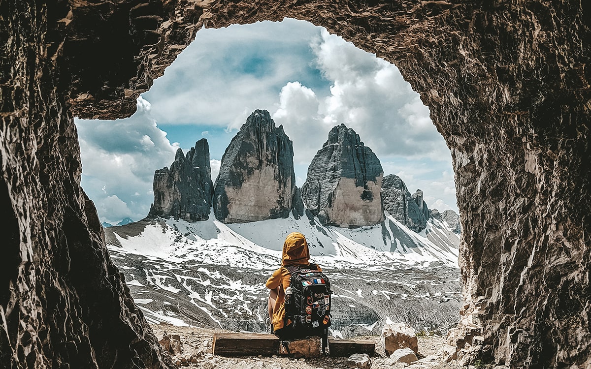 The most iconic view of the Tre Cime di Lavaredo