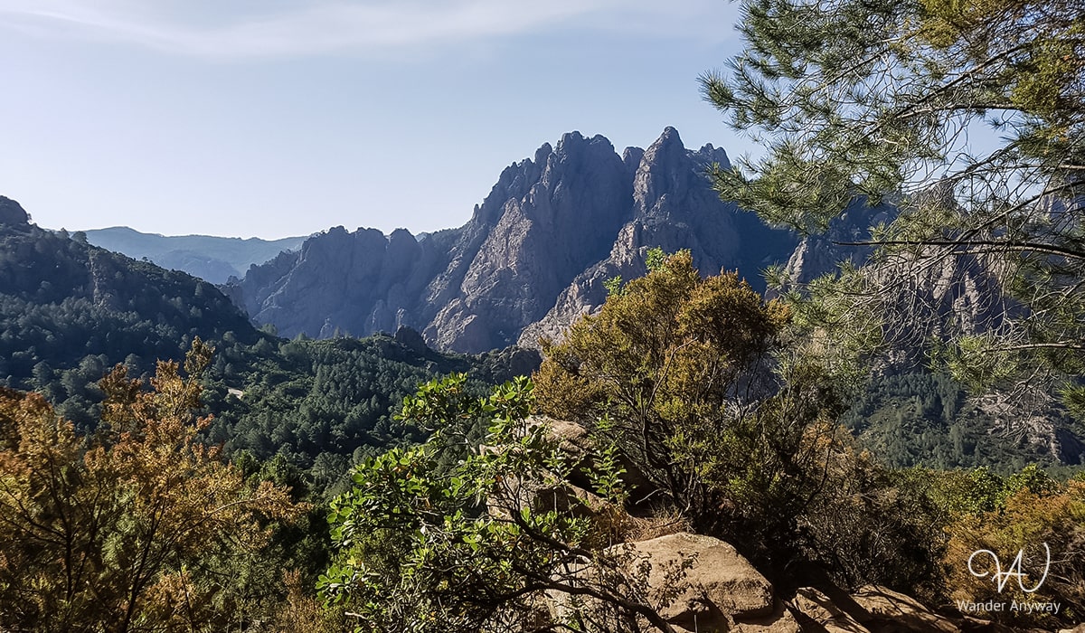 View of the Aiguilles de Bavella
