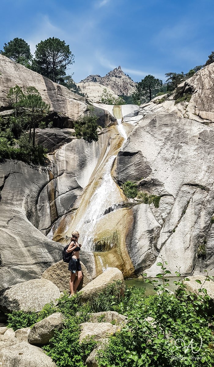 Admiring the serene Purcaraccia Waterfalls in Corsica, France