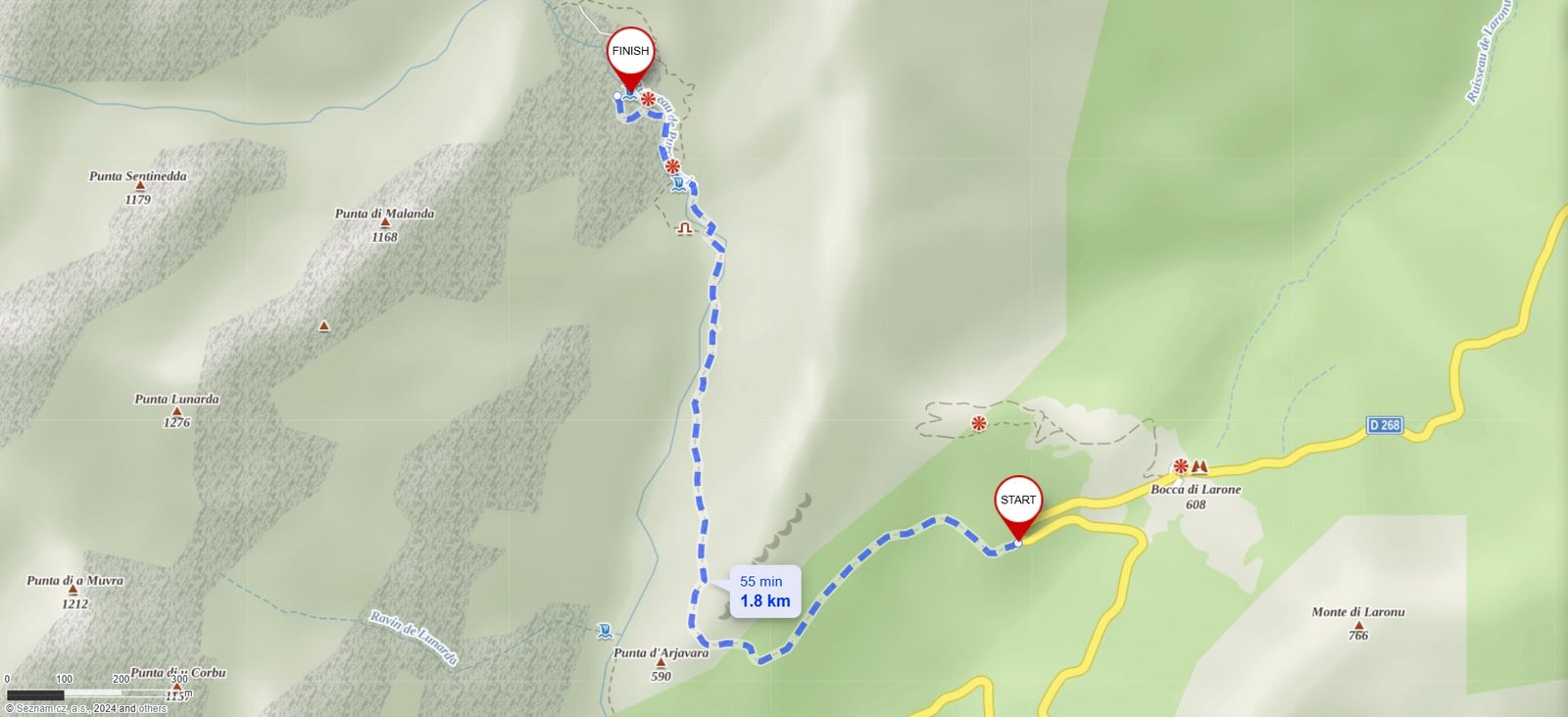 Hiking trail map