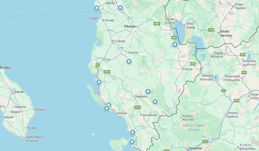 Map of Albania