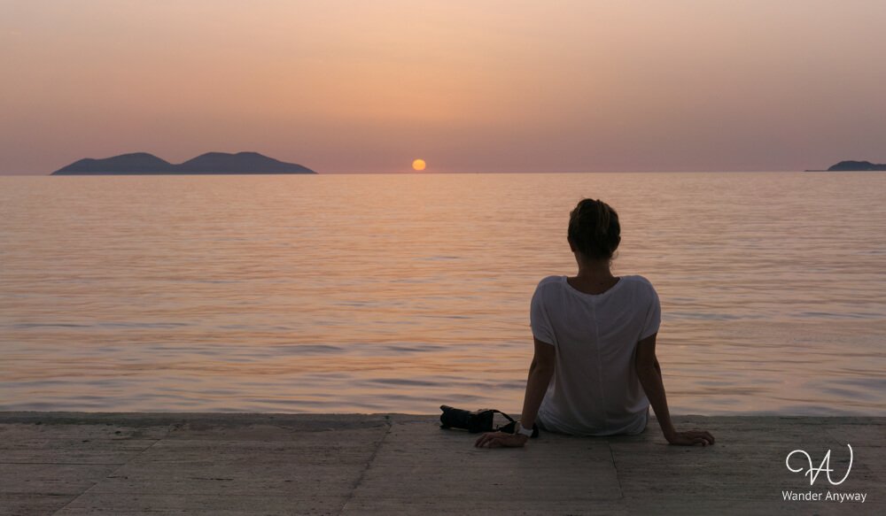 Sunset view on the Albanian Riviera during a two-week road trip