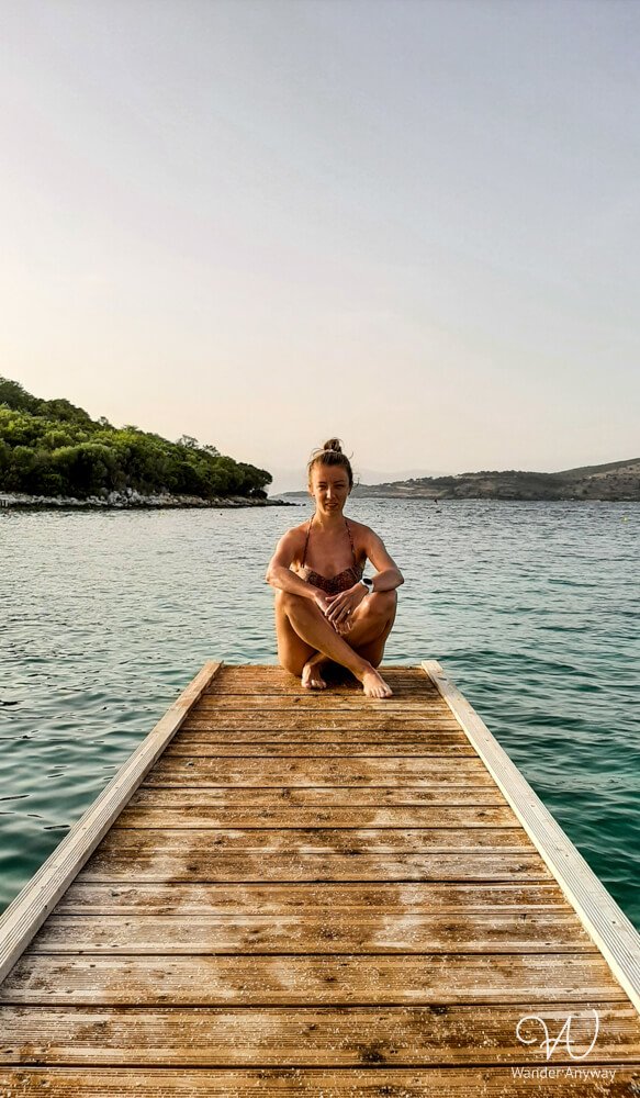 Peaceful moment on a pier in Ksamil, Albania
