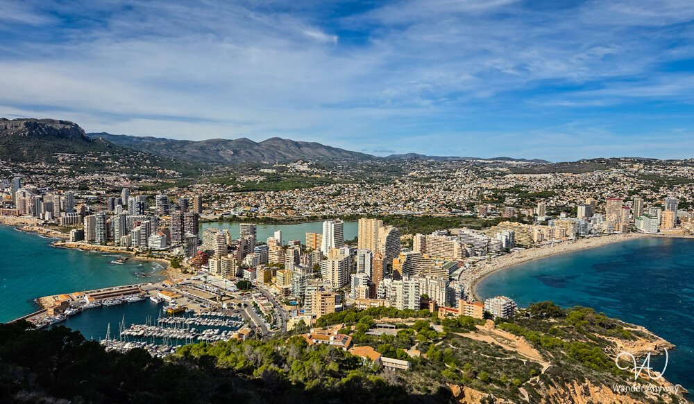 Calpe city view from the tunnel