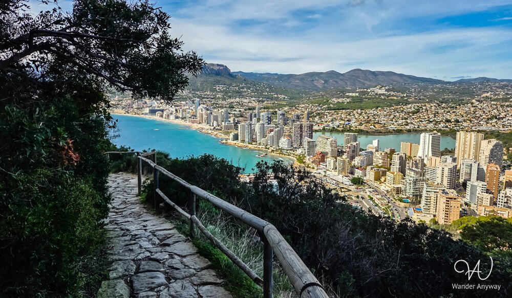 Coastal landscape seen from the Peñón de Ifach hiking trail