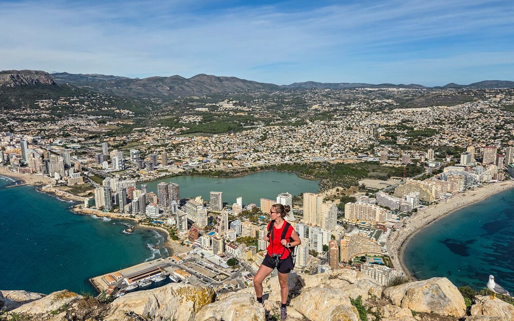 View of Calpe and the coastline from the summit of Peñón de Ifach