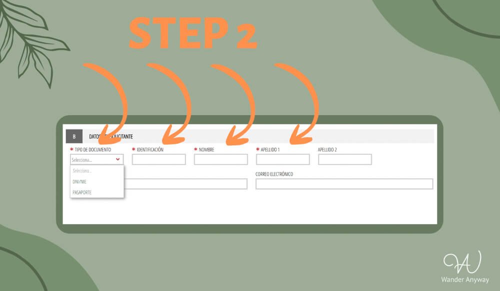 Penon de Ifach reservation step 2 - personal details form fields