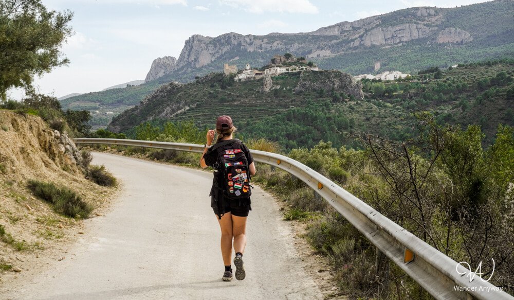 Viewpoint in Guadalest with panoramic views of the bright turquoise reservoir.