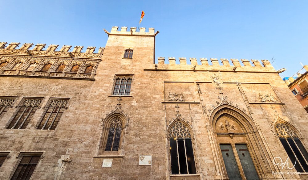 Gothic exterior of La Lonja de la Seda, Valencia’s historic Silk Exchange.