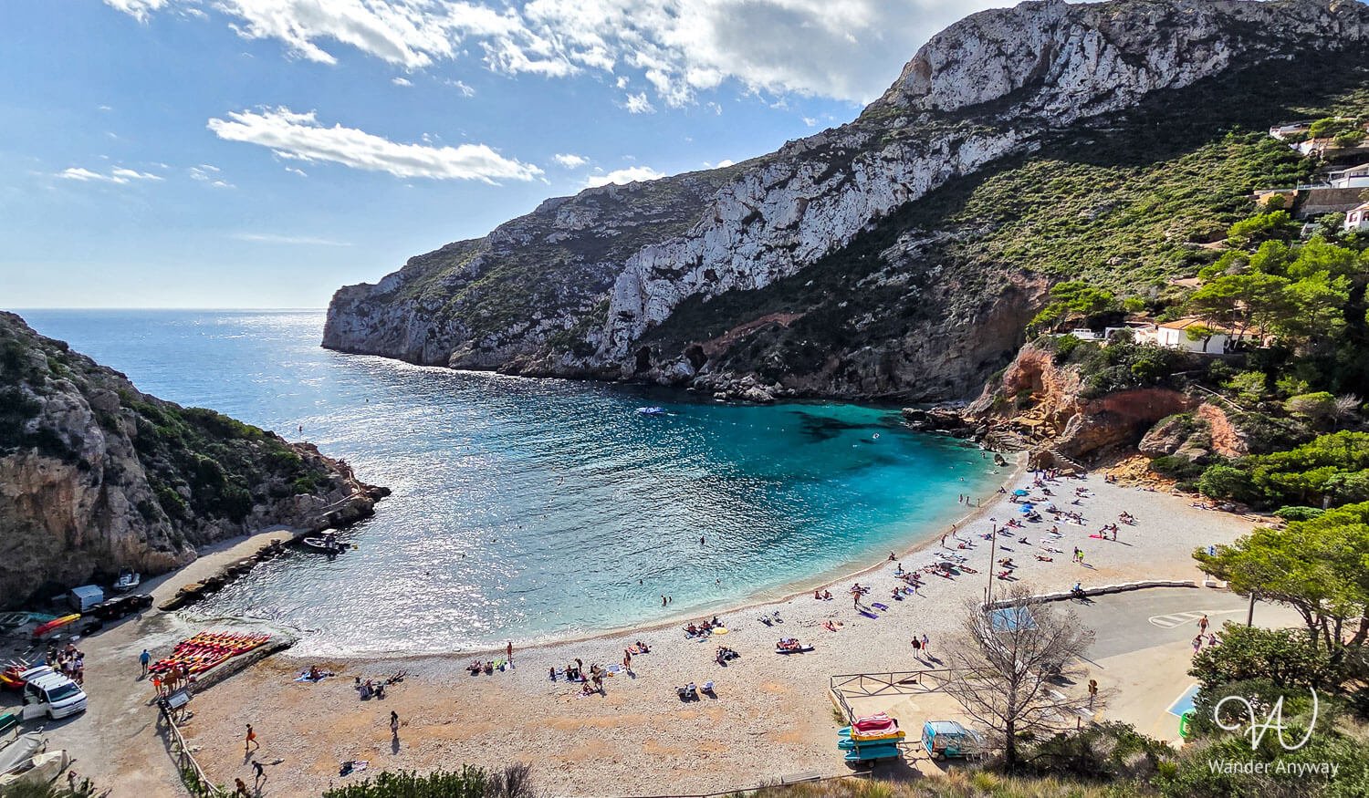 Turquoise water at Cala Granadella, one of the best Costa Blanca beaches