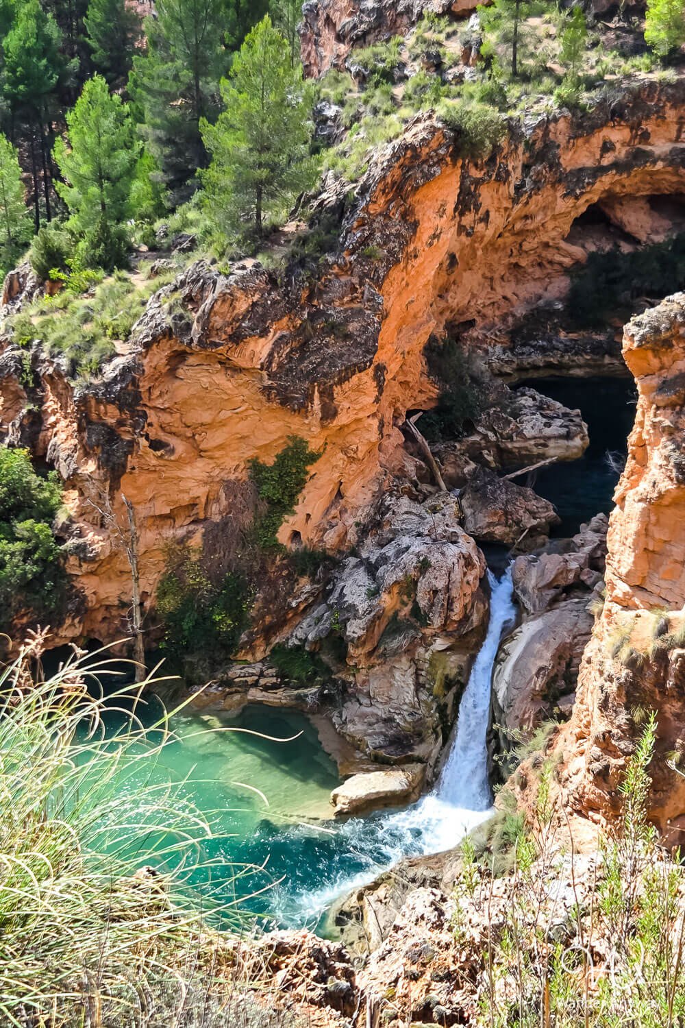 Waterfall at Chorreras del Cabriel in Spain