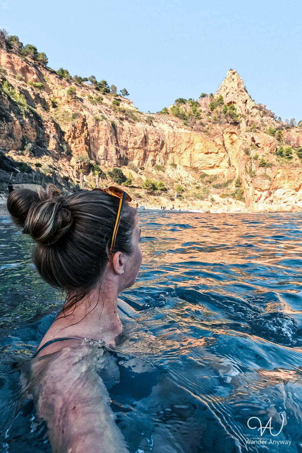 Swimming at Cala del Moraig, one of my favorite beaches on the Costa Blanca
